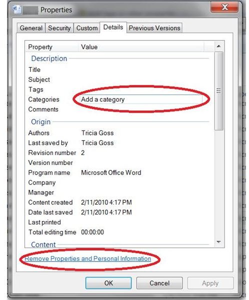 How to search for folders Windows 7: Remove or Add Tags