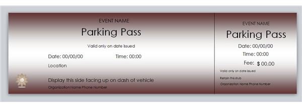 Parking Ticket Templates: Pass