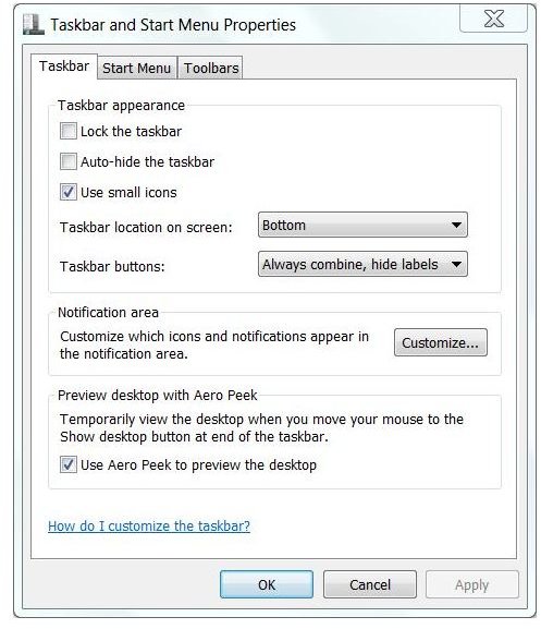 Customize Windows 7 toolbar icons