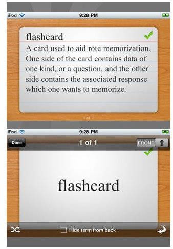 Flashcard Touch iPhone App