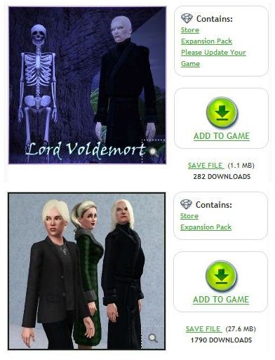 Harry Potter downloads for The Sims 3