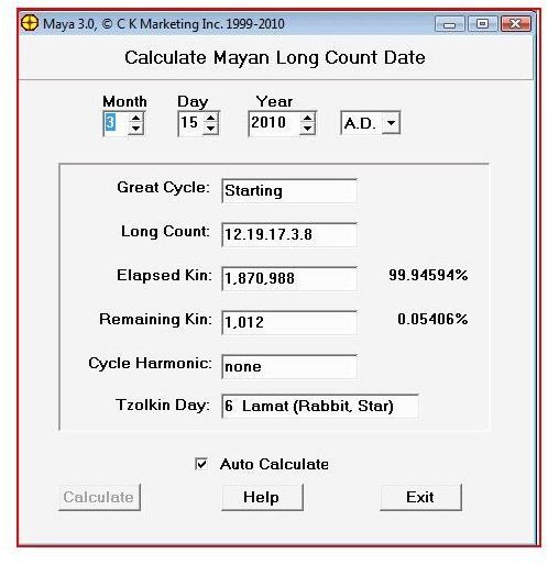 Mayan calendar calculator www.mayadate.org