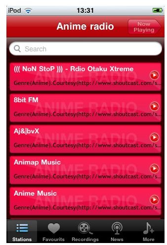 Anime Radio Recorder iPhone App