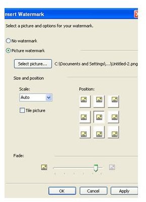 Watermarking Documents in Microsoft Works