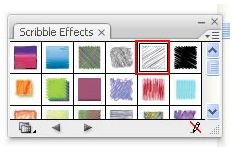Adobe Illustrator CS3 Menus - black and gray scribble arrows menu - scribble box