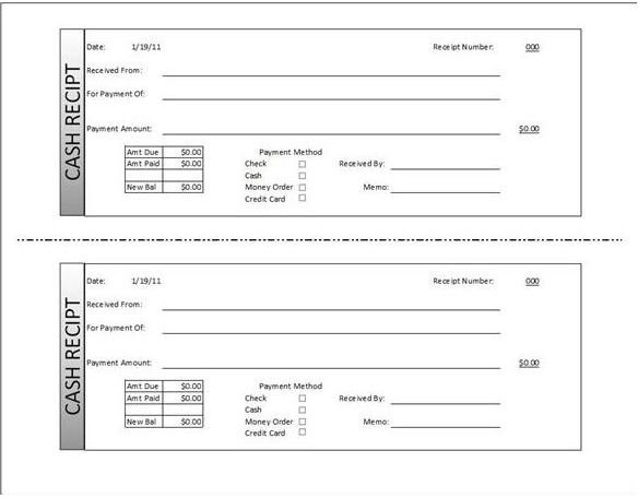 Cash Receipt Sample