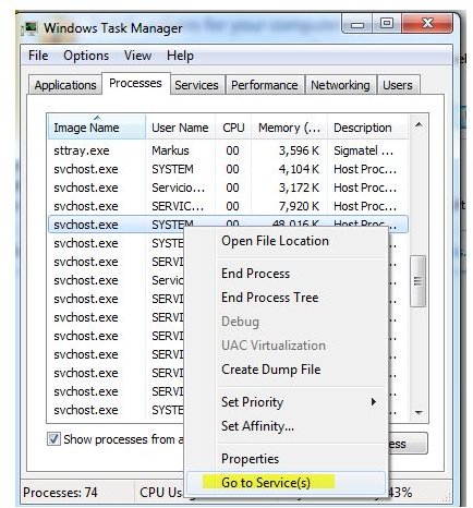 task manager not showing processes