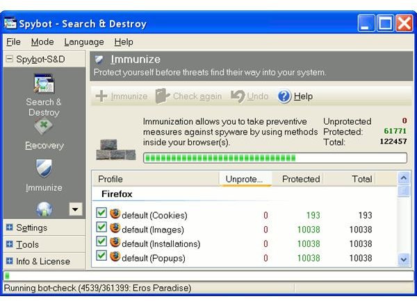 Spybot Search and Destroy - Immunize Feature - Freeware Spyware and Adware Remover