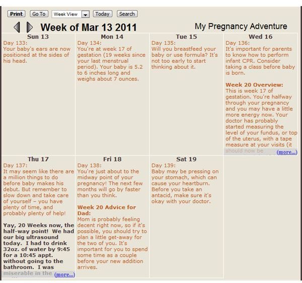 keepandshare pregnancy calendar