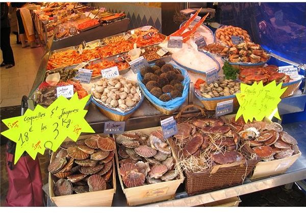 Seafood in a Market in Paris