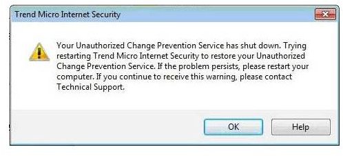 How to Fix the Trend Micro Antivirus Unauthorized Change Prevention Service Shut Down Error