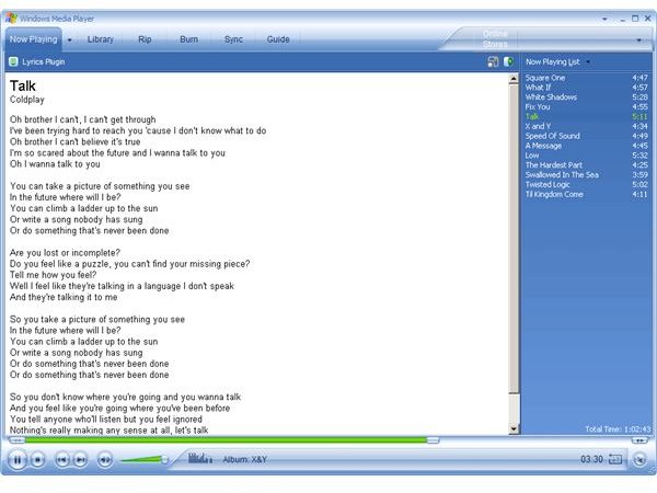 Lyrics plugin for WMP