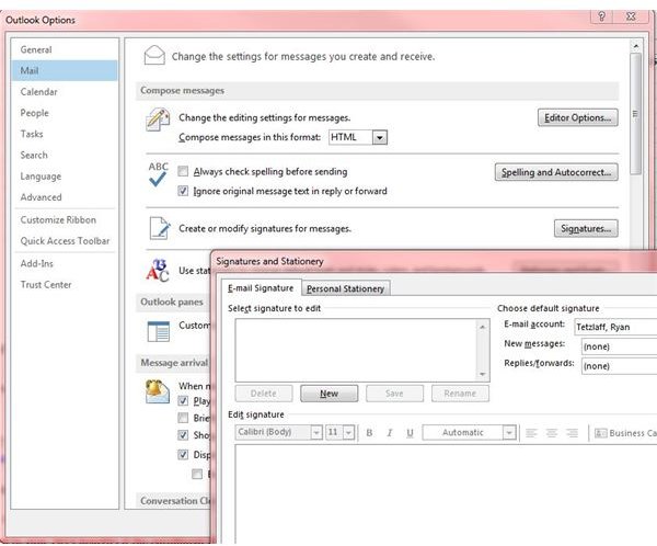 how can i add my signature to outgoing emails in outlook
