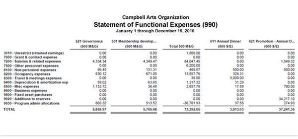 Screenshot Quickbooks NonProfit