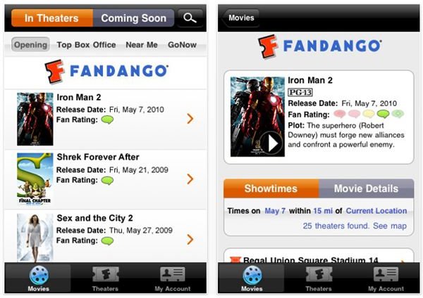 Top Five iPhone Movie Theaters and Times Apps