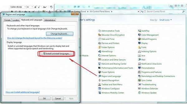 How to Change Computer Language in Win 7