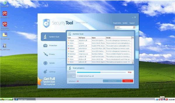 Infected XP with Security Tool virus