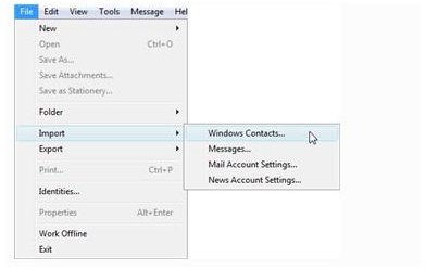 Importing address book from Outlook 2007: Windows Mail