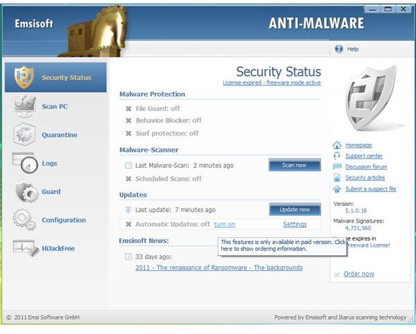 EmsiSoft Anti-Malware - Schedule Updates With Ease