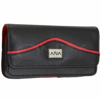 Aria Horizontal Black and Red Pouch
