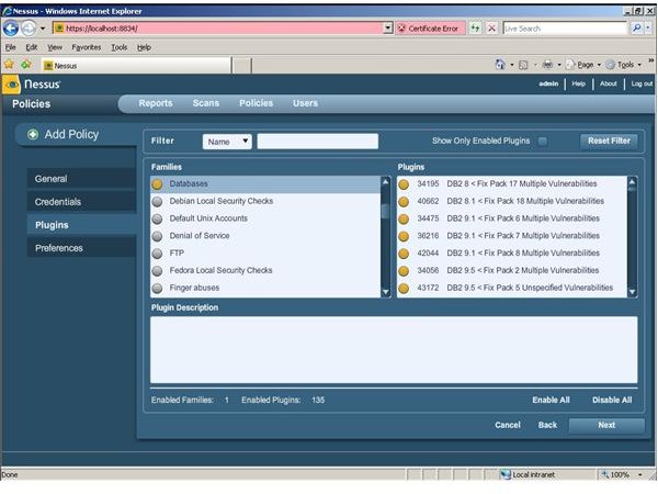 Figure 4 - Nessus Plugins