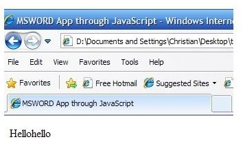 Opening A MS Word Document Using JavaScript