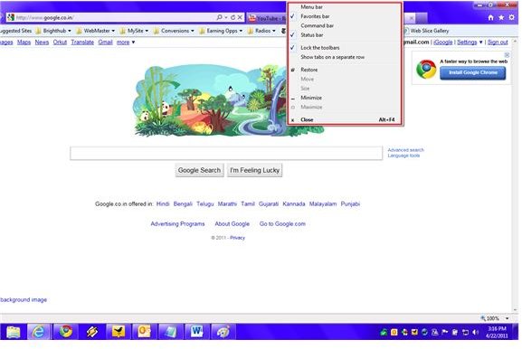Missing Toolbar in Internet Explorer 9 - Here It Is