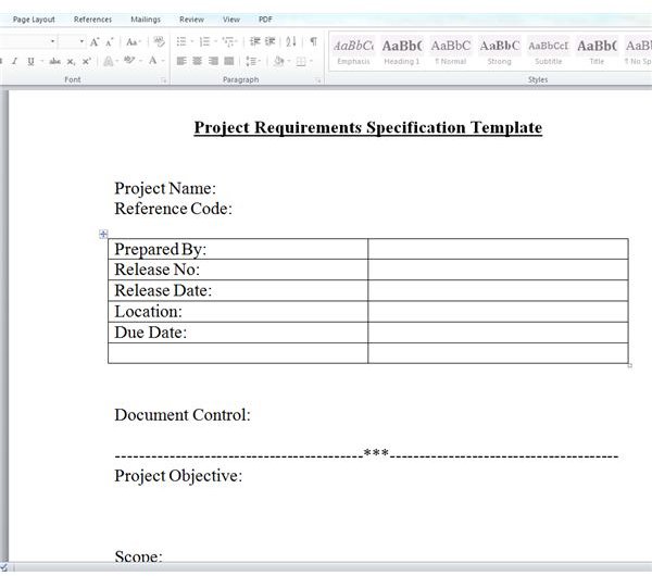 Project Requirements Specfication Template (by Sidharth Thakur)