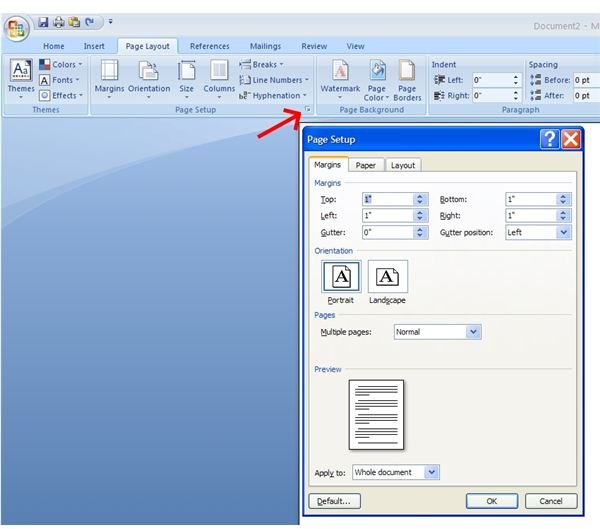 Figure 2 - Print Orientations in Word 2007