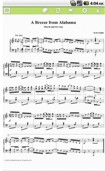 The MusicPad Sheet Music Viewer from FreeHandMusic.com for Android