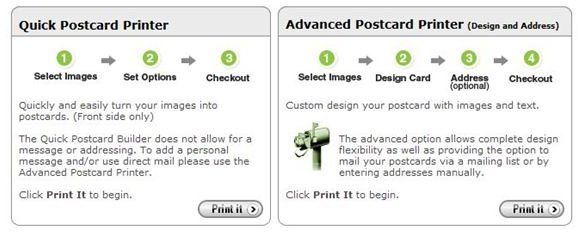 Postcard Printer Options