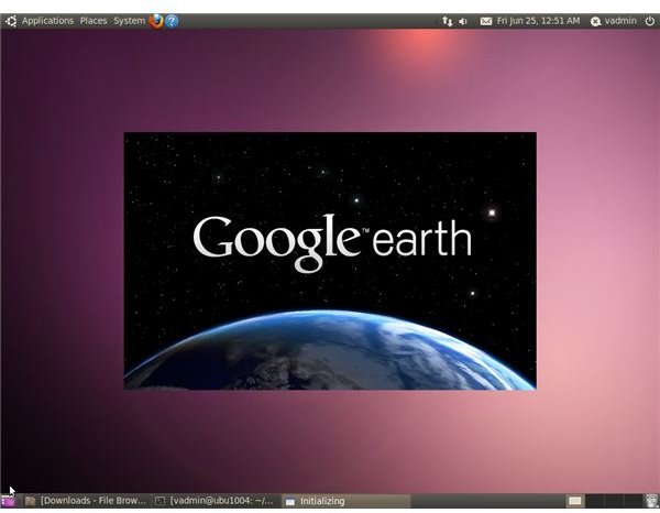 Google Earth&rsquo;s splash screen on Ubuntu 10.04