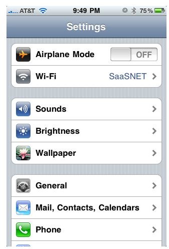 iPhone OS: Settings