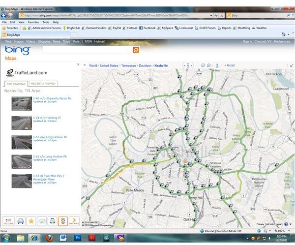 Traffic view lets drivers see what areas are congested.