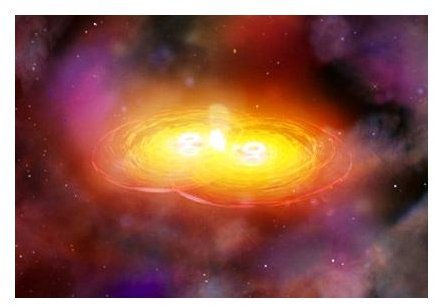 Artist&rsquo;s impression of two black holes merging