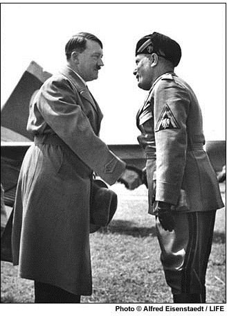 Adolf Hitler and Benito Mussolini 