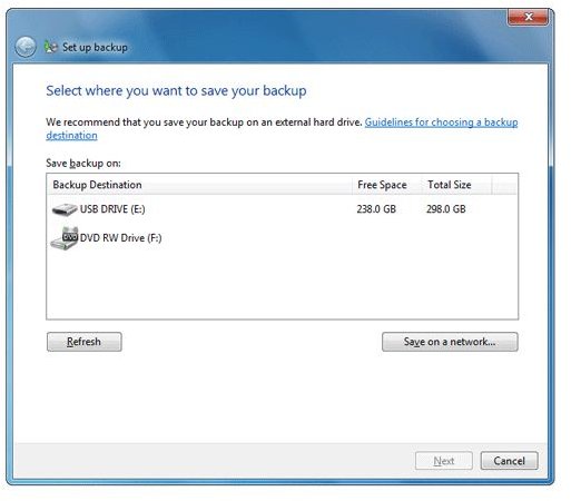 windows 7 backup tool