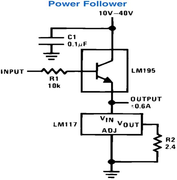 LM317 Power Follower Circuit Diagram, Image