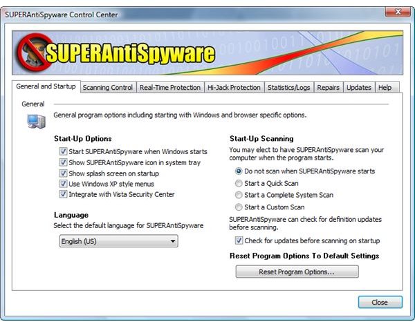 Preferences in Using SUPERAntiSpyware Free