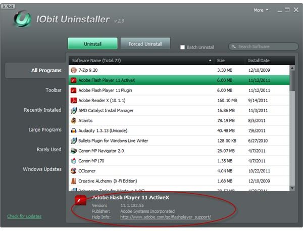 Removing Software in Windows Using IObit Uninstaller 2.0