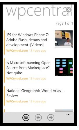 Windows Phone News aggregates feeds from other sites