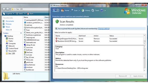 Windows Defender Scanner Found 90 malware in 239 malware samples