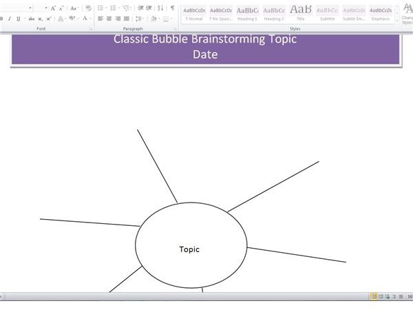 Bubble Brainstorming Technique by Ronda Roberts