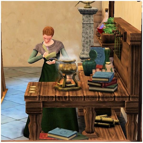 The Sims Medieval Physician Crafting Medicine from Herbs
