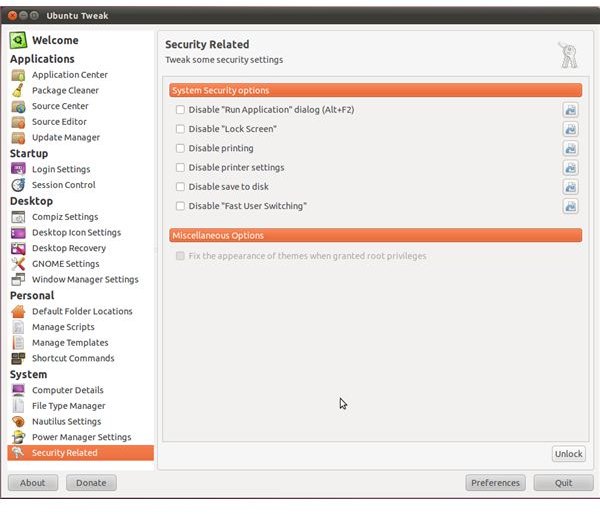 UbuntuTweakSystemSecurityRelated
