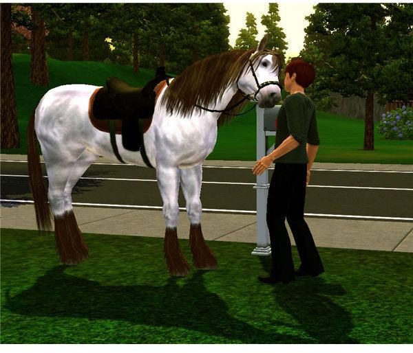 The Sims 3 horse nuzzling owner