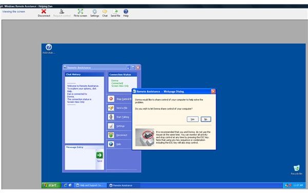 Remote Assistance using Vista and Windows XP