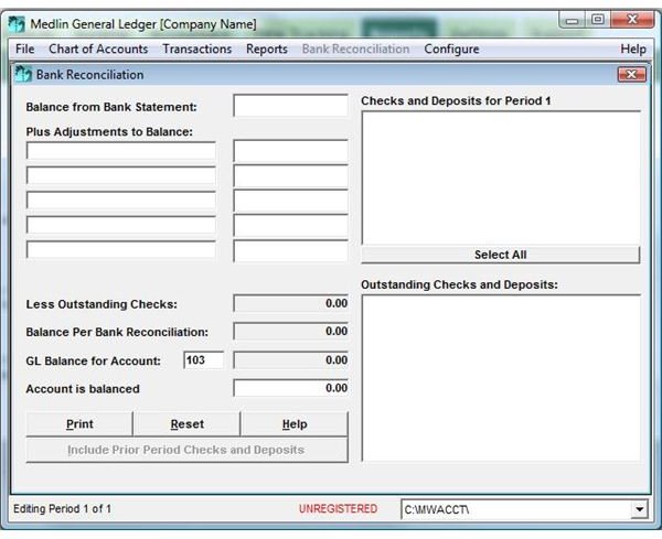 Medlin General Ledger is a straightforward program