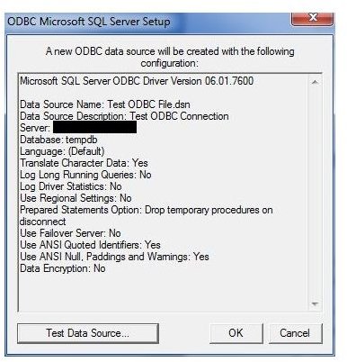 Figure 5 - Microsoft Access - ODBC Summary