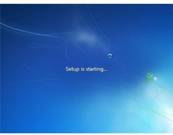 windows 7 setup is starting